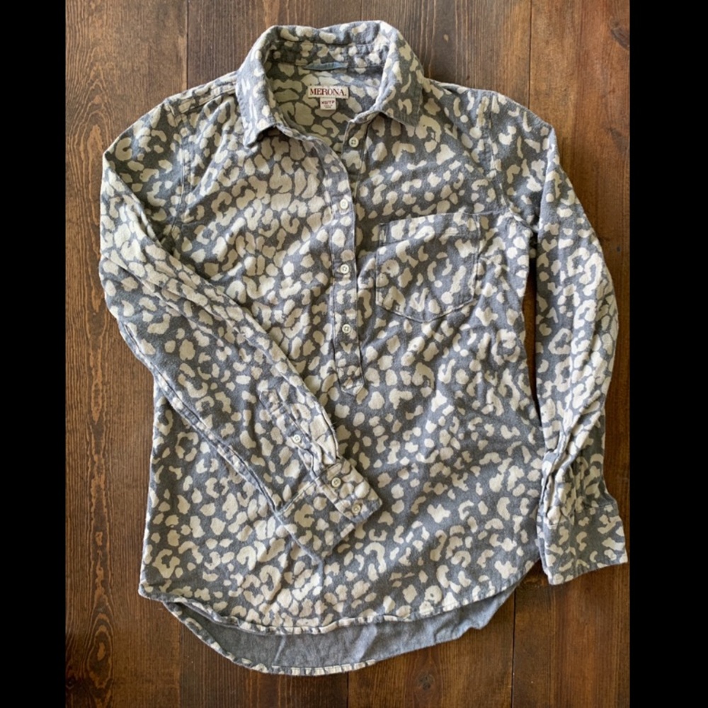 Button up leopard print shirt